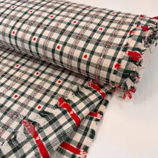 Dekostoff jacquard Villars ecru vert