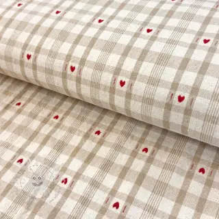Dekostoff jacquard Ollon ficelle rouge