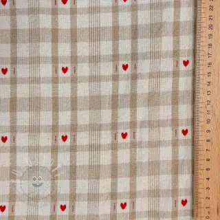 Dekostoff jacquard Ollon ficelle rouge