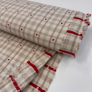 Dekostoff jacquard Ollon ficelle rouge