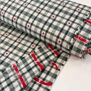Dekostoff jacquard Ollon vert rouge