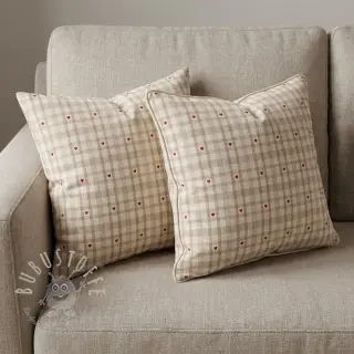 Dekostoff jacquard Ollon ficelle rouge