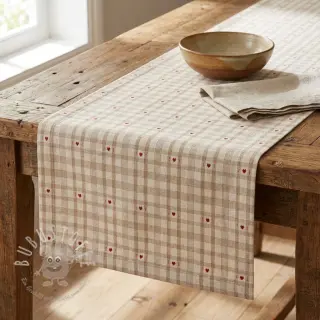 Dekostoff jacquard Ollon ficelle rouge