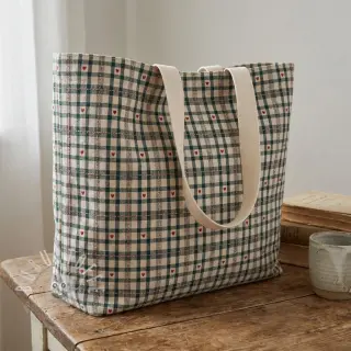 Dekostoff jacquard Villars ecru vert