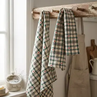 Dekostoff jacquard Villars ecru vert