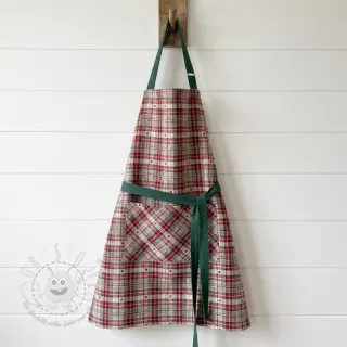 Dekostoff jacquard Villars ecru rouge