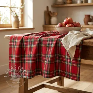 Dekostoff Ecossais rouge vert