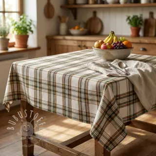 Dekostoff Ecossais ecru vert