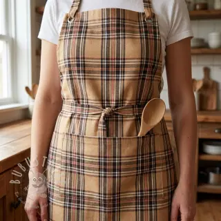 Dekostoff Ecossais beige coffee