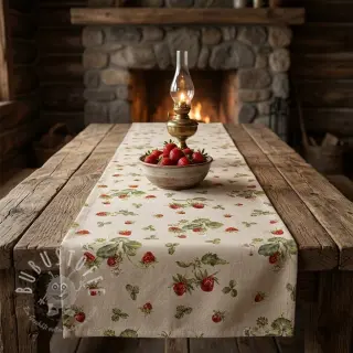 Dekostoff Linenlook Wild strawberries