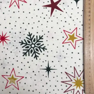 Dekostoff premium Magic star red gold