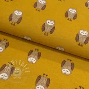 Dekostoff premium Night owl nap yellow