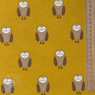 Dekostoff premium Night owl nap yellow