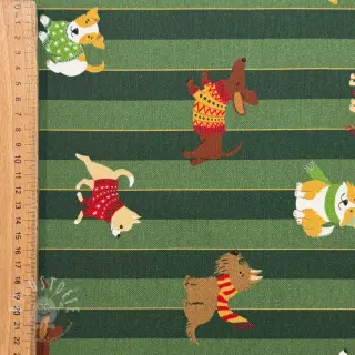 Dekostoff premium Dog frost friends army digital print