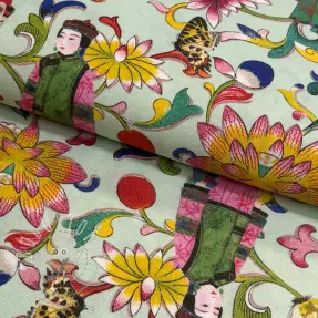 Dekostoff premium Lotus bloom lady digital print