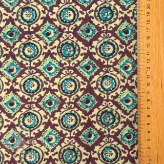 Samt VELVET QUILT Flowers abstract petrol