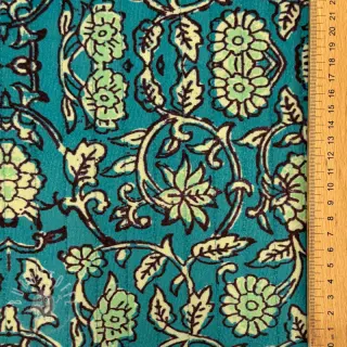Samt VELVET QUILT Flowers abstract petrol