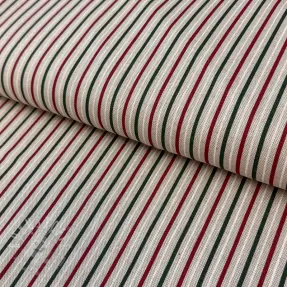 Dekostoff Linenlook Little Xmas stripe