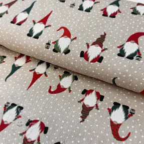 Dekostoff Linenlook Jolly tomte
