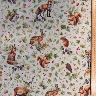 Dekostoff Linenlook Animal forest dream digital print