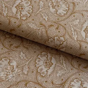 Dekostoff Linenlook Bloomy art craft yellow