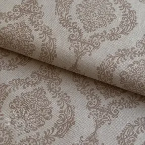 Dekostoff Linenlook Baroque damask charm taupe