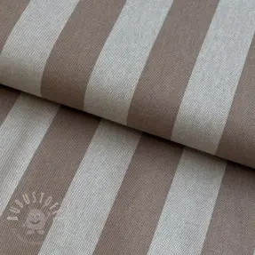 Dekostoff Linenlook Joyful basic stripe taupe