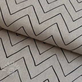 Dekostoff Linenlook Freehand zigzag lines