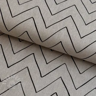 Dekostoff Linenlook Freehand zigzag lines