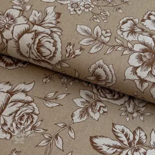 Dekostoff Linenlook Elegant rose bloom yellow