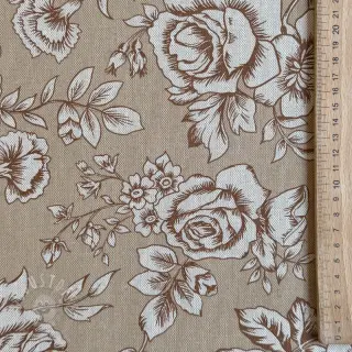 Dekostoff Linenlook Elegant rose bloom yellow