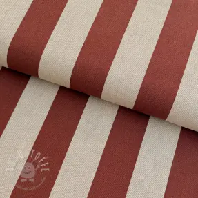 Dekostoff Linenlook Joyful basic stripe terra