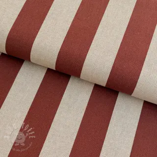Dekostoff Linenlook Joyful basic stripe terra