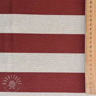 Dekostoff Linenlook Joyful basic stripe terra