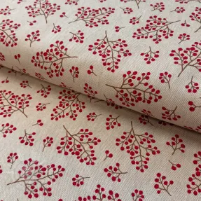 Dekostoff Linenlook Winter berry bloom