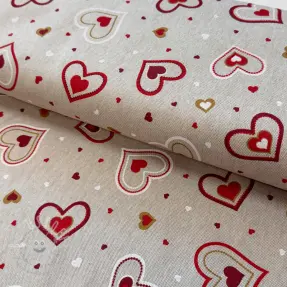 Dekostoff Linenlook Sweet heart joy