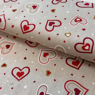 Dekostoff Linenlook Sweet heart joy