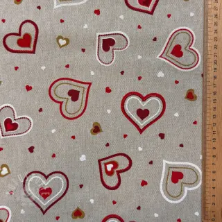 Dekostoff Linenlook Sweet heart joy
