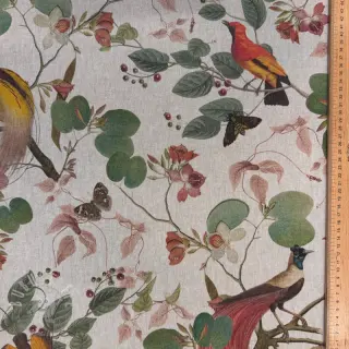 Dekostoff Linenlook Orchid paradise bird digital print