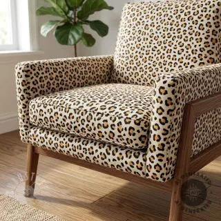 Dekostoff Linenlook Leopard animal small
