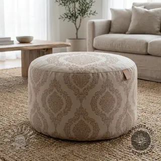 Dekostoff Linenlook Baroque damask charm taupe