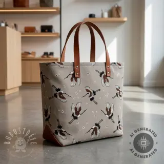 Dekostoff Linenlook Crane blossom sky