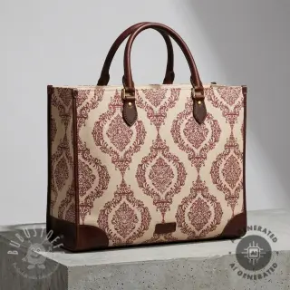 Dekostoff Linenlook Baroque damask charm wine