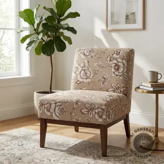 Dekostoff Linenlook Elegant rose bloom yellow