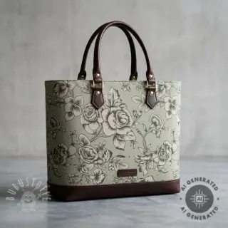 Dekostoff Linenlook Elegant rose bloom army