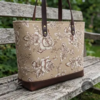 Dekostoff Linenlook Elegant rose bloom yellow