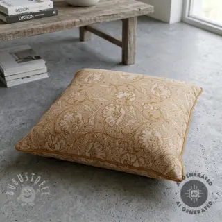 Dekostoff Linenlook Bloomy art craft yellow
