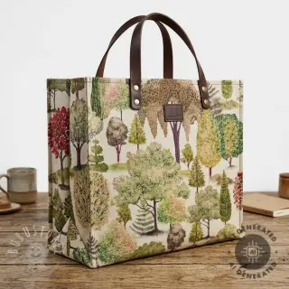Dekostoff Linenlook Wandering tree wood digital print