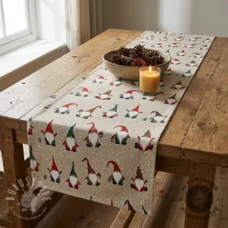 Dekostoff Linenlook Jolly tomte