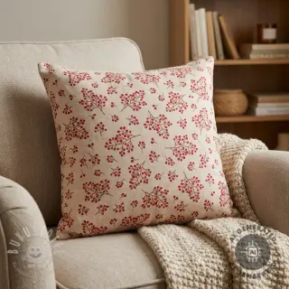 Dekostoff Linenlook Winter berry bloom